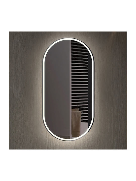 Luminor Solano Οβάλ Καθρέπτης Μπάνιου Led 45x100cm