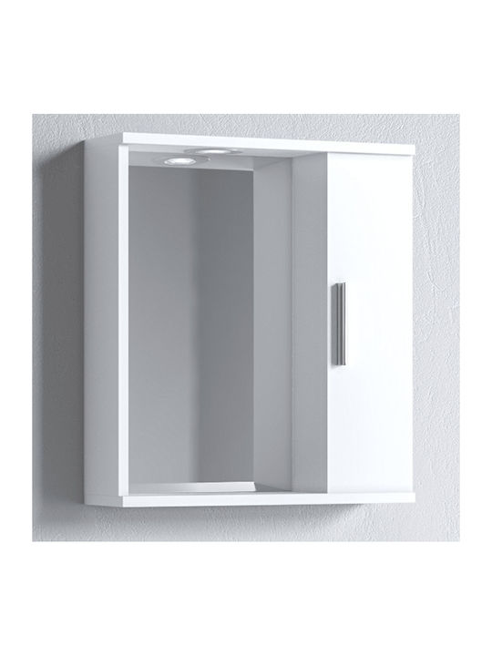 Martin Alon 50 Rectangular Bathroom Mirror made of Particle Board with Shelf & Cabinet 50x56cm White