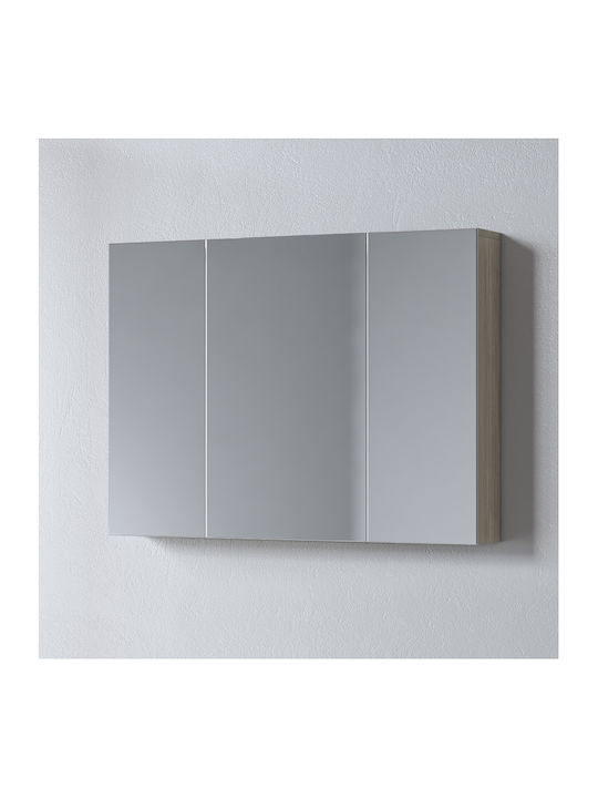 Martin Omega 100 Rectangular Bathroom Mirror with Cabinet 94x65cm Beige