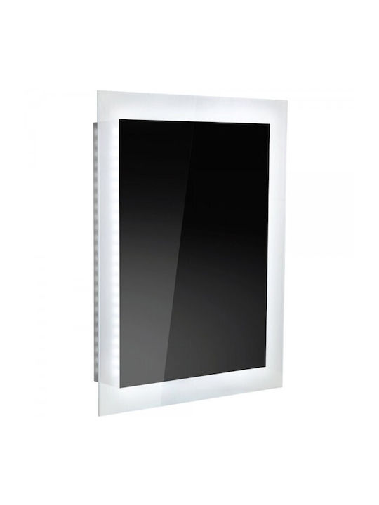 Karag Ld-cs Rectangular Bathroom Mirror Led made of Stainless Steel 50x70cm Gray