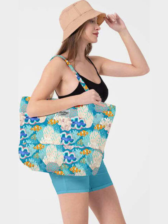 Miami Beach Geantă De Plajă Din Material Textil Albastră