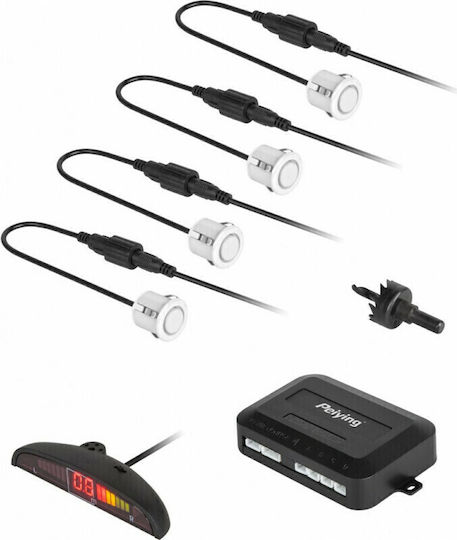 ACP Car Parking System with Screen and 4 Sensors in White Color