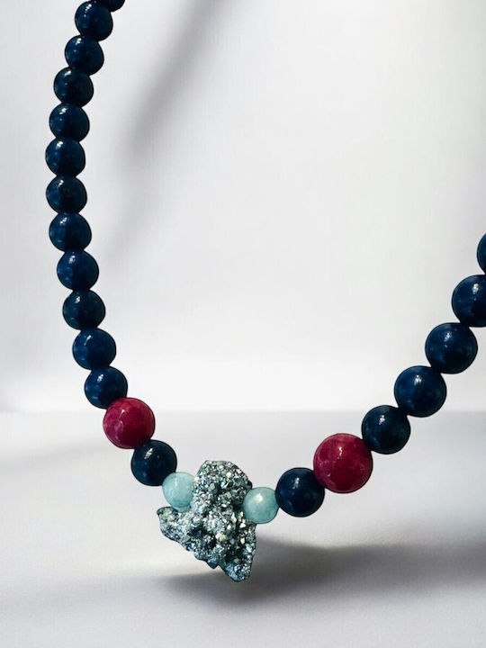 Halskette aus Silber Marineblau