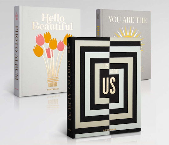 Album foto Printworks Hello Beautiful 33 X 27 cm Copertă elegantă din carton 60 fotografii 10 X 15 cm 30 pagini Ideal ca și cadou Crem