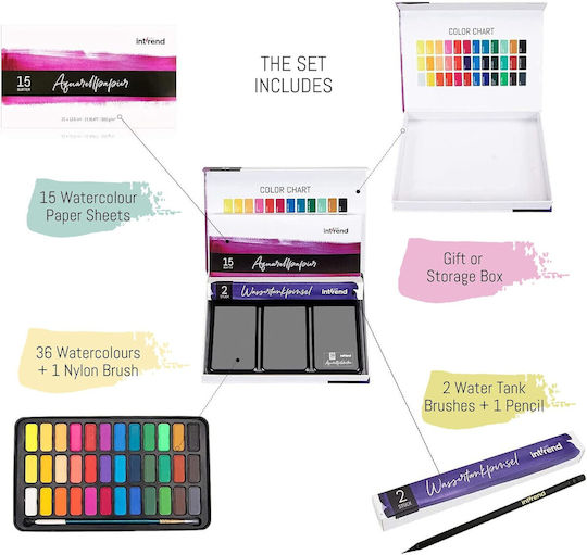 Int!rend Watercolor Paint Set de Colorat