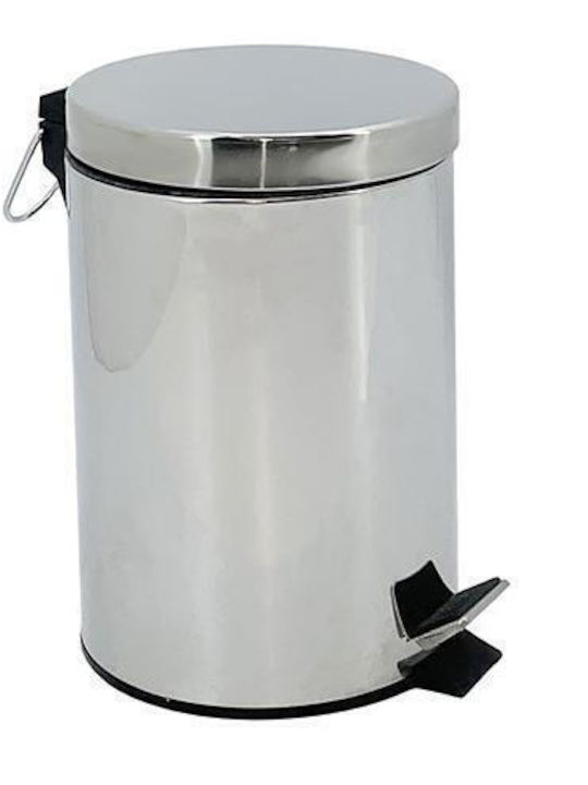 Ankor Metallic Bathroom Basket 12lt Silver