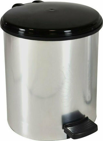 Sidirela Πλαστικό Καλαθάκι Μπάνιου 12lt Black Silver Sidirela Πλαστικό Καλαθάκι Μπάνιου 12lt Black Silver