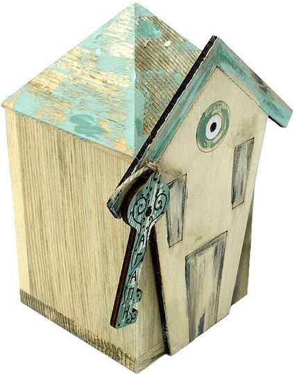 LiebeQueen Spardose Holz Beige 12x8.5x15cm
