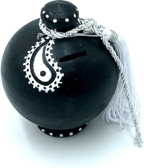 LiebeQueen Money Box Ceramic Black 13x13x16cm