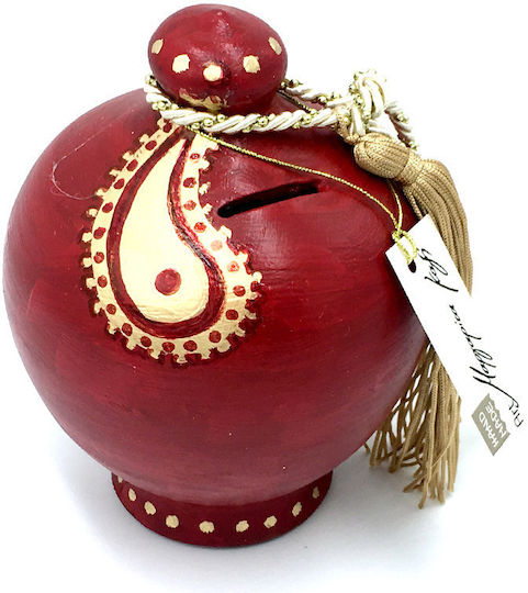 LiebeQueen Money Box Ceramic Red 13x13x16cm