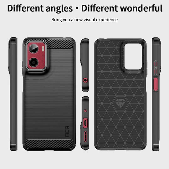 Mofi Brushed Carbon Задна корица Силикон Син (Motorola Moto E15, Motorola G05)