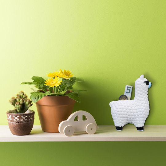 Relaxdays Money Box Ceramic White 15.5x11x6cm