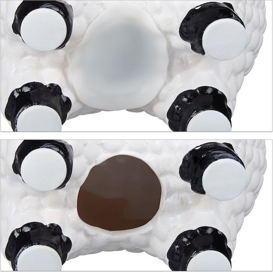 Relaxdays Money Box Ceramic White 15.5x11x6cm