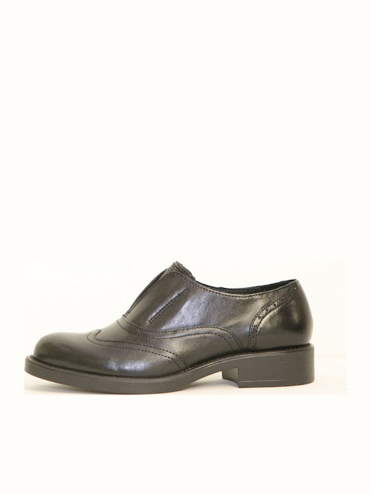 Δερμάτινα Γυναικεία Loafers σε Μαύρο Χρώμα