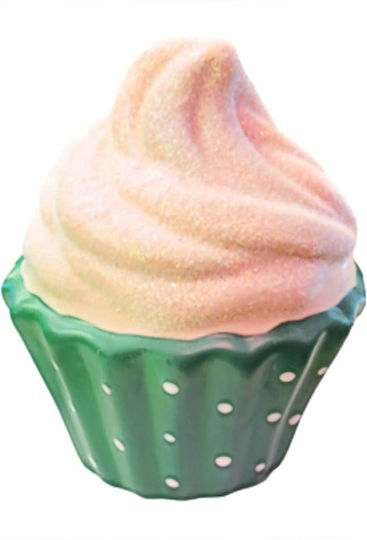 Κεραμικός Κουμπαράς Cupcake Πράσινος