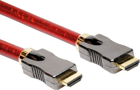 Roline Angle Cable HDMI male - HDMI male 1m Κόκκινο