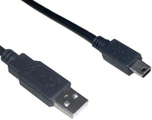 VCOM USB 2.0 Кабел USB-A мъжки - мини USB-B мъжки Черен 1.5м CAB-002