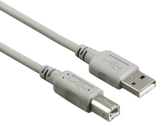 HAMA USB 2.0 Kabel USB-A-Stecker - USB-B-Stecker Gray 5m 00200902
