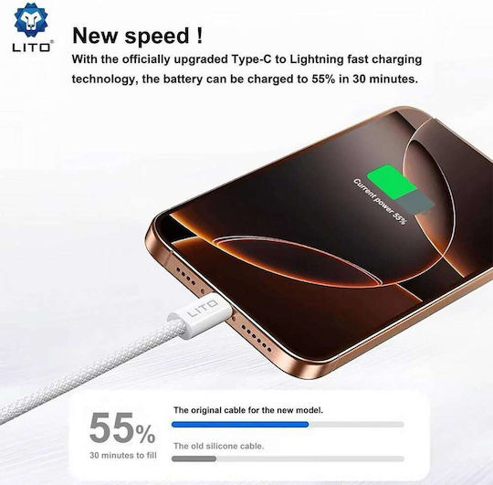 Lito USB-C zu Lightning Kabel 60W Weiß 2m