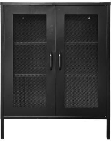 Floor Living Room Display Cabinet Made of Metallic with Windowed Black 80x35x102cm 32835-09---2 Floor Living Room Display Cabinet Made of Metallic with Windowed Black 80x35x102cm 32835-09---2