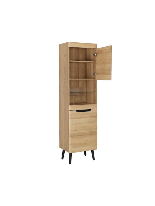 Grif De podea Vitrină de living cu Sticlă Bej 40x53x53cm