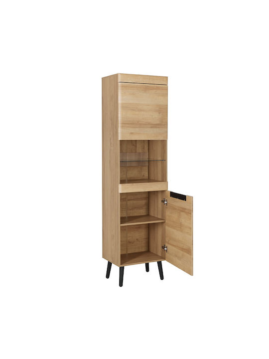 Grif De podea Vitrină de living cu Sticlă Bej 40x53x53cm