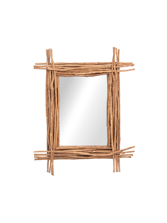 HomeMarkt Twigger Καθρέπτης Τοίχου με Μπεζ Ξύλινο Πλαίσιο 100x80cm