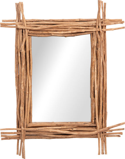 HomeMarkt Twigger Καθρέπτης Τοίχου με Μπεζ Ξύλινο Πλαίσιο 100x80cm