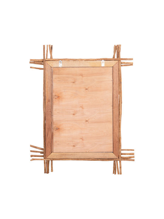 HomeMarkt Twigger Καθρέπτης Τοίχου με Μπεζ Ξύλινο Πλαίσιο 100x80cm