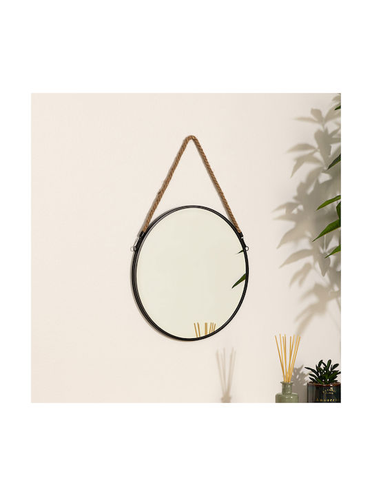 Atmosphera Oglindă de Perete cu Negru Ramă din Diametru 38cm 1buc