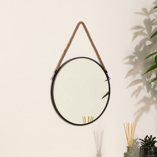 Atmosphera Wandspiegel mit Schwarz Rahmen Durchmesser 38cm 1Stück