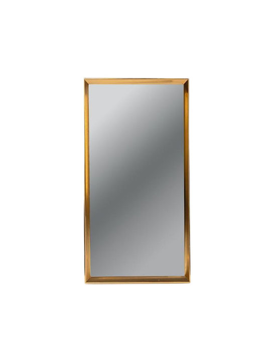Oglindă de Perete cu Auriu Ramă din Plastic 60x30cm 1buc