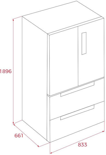 Teka Side-by-Side Kühlschrank 516Es NoFrost H189.8xB83.3xT65.3cm. Inox Rfd 77825