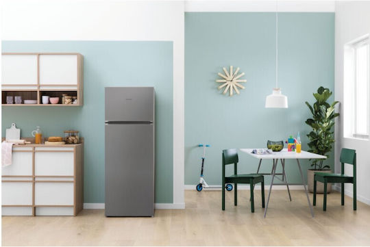 Indesit Kühlschrank mit Doppeltür 212Es H144xB54xT57cm. Inox I55TM 4110 X 1