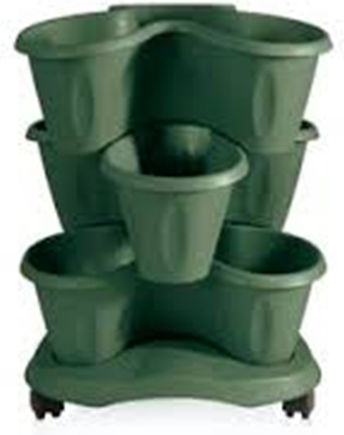 Bama Pot Stand Plastic Green with Wheels 40cmx40cmx10cmcm.