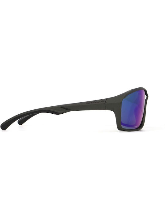 Red Bull Spect Unisex Sunglasses with Green Frame and Green Mirror Lens