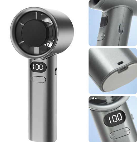 Вентилатор Чанта За Ръка USB Електрически Без Перки Сив M11-04819