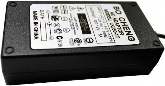 Detech Τροφοδοτικό 12v 5.0a 5.5*2.5 240