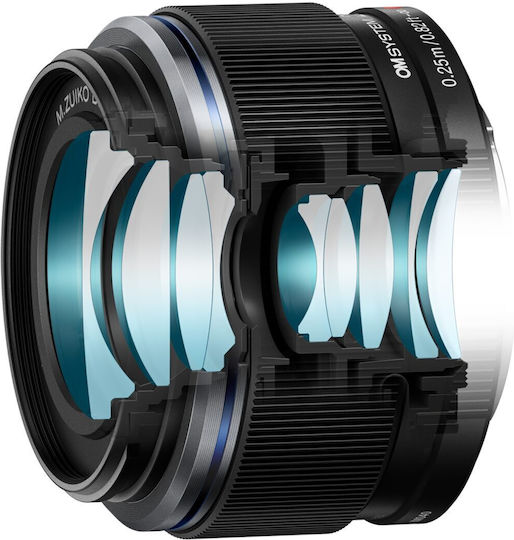 Olympus Crop Camera Lens M.zuiko Digital 25mm F/1.8 Fixed for Micro Four Thirds (MFT) Mount Black