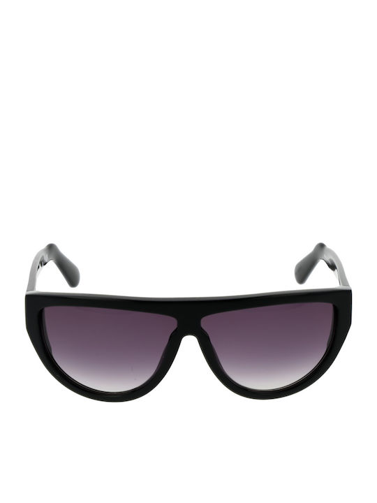 GCDS Unisex Sunglasses with Black Plastic Frame and Black Gradient Lens