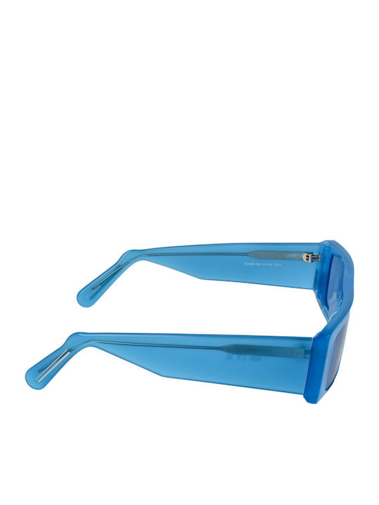GCDS Unisex Sunglasses with Blue Frame and Blue Lens