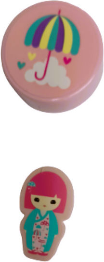 A Set of 2 Pieces: 1 Eraser & 1 Sharpener Kimmidoll Junior