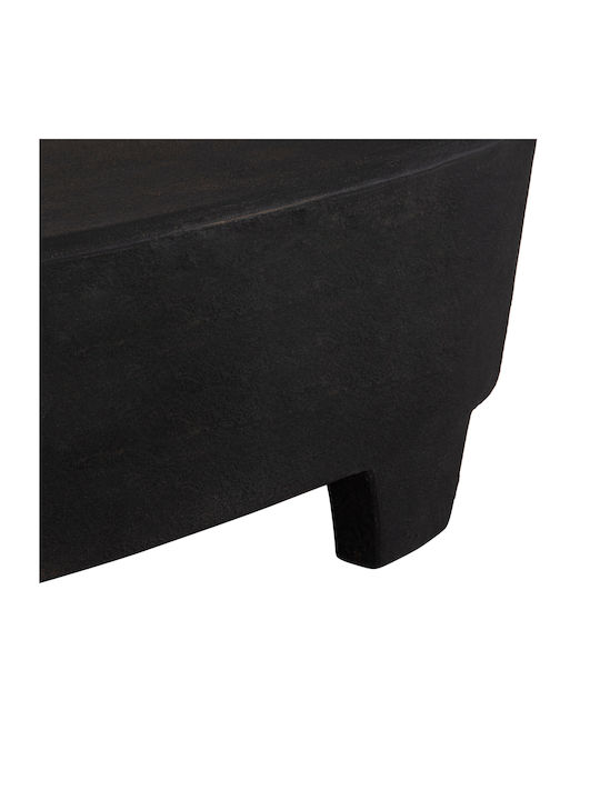 Oval Central Coffee Table Santorini Wooden Black W100xL60xH33cm