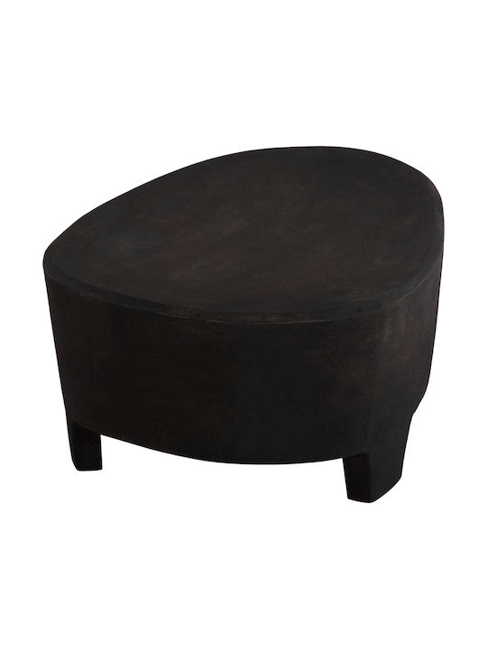 Oval Central Coffee Table Santorini Wooden Black W100xL60xH33cm