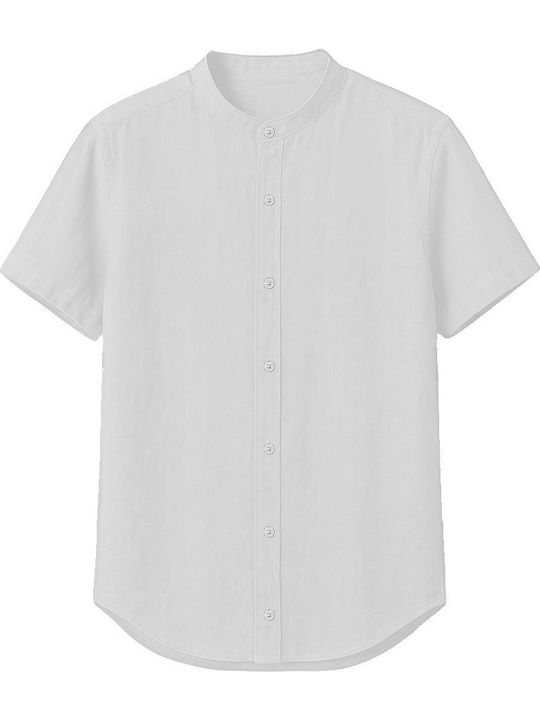 Short-sleeved Linen Shirt White