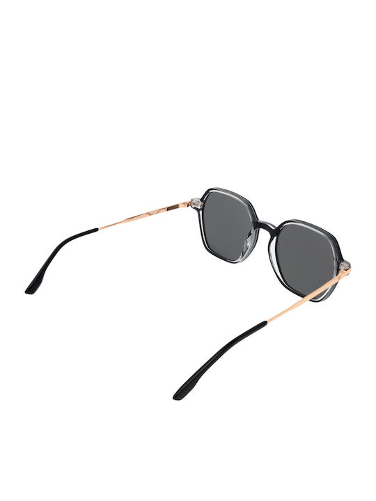Bulget Unisex Sunglasses with Gold Plastic Frame and Black Lens BGY9006 H01