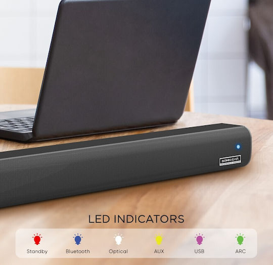 Sonic Gear Studiobar Soundbar 2.0 Bluetooth και HDMI 100W