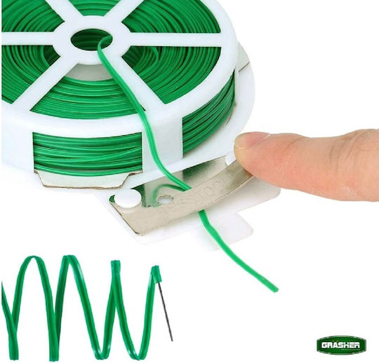 Rolă de sârmă pentru plante acoperită cu plastic Grasher, cu tăietor, 50m 104044