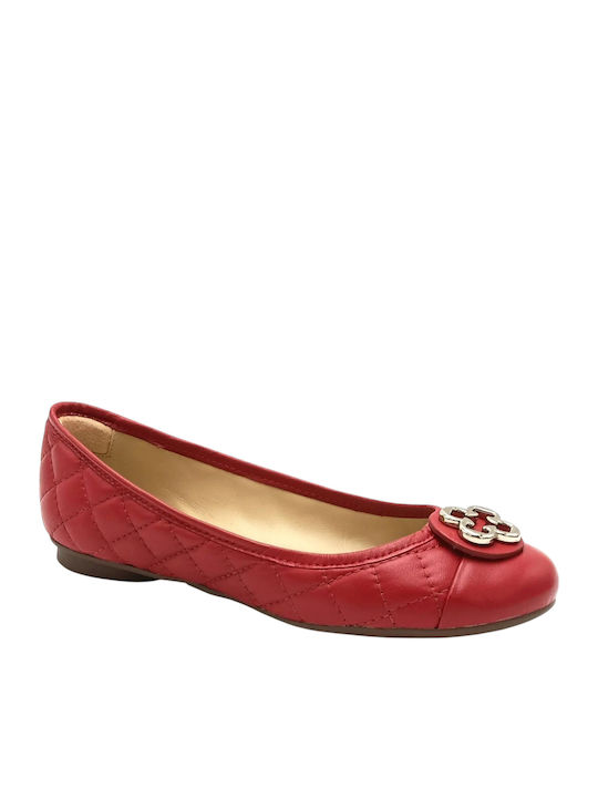 Leather Ballerinas Red