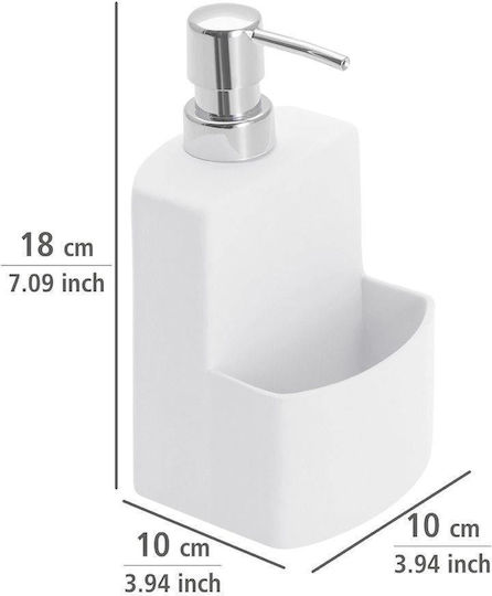 Wenko Festival Kitchen Dispenser Ceramic with Sponge Holder White 380ml